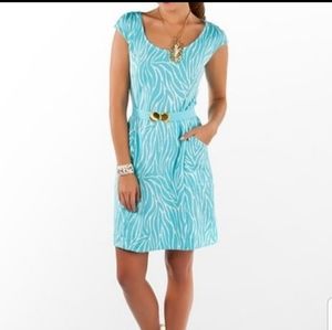 NWT Lilly Pulitzer Turquoise Ditra Shift Dress- Lg